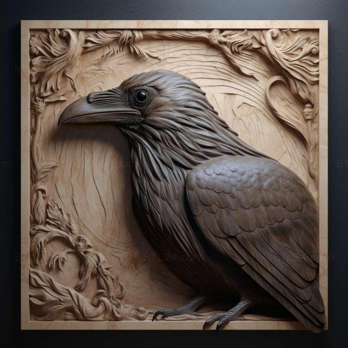 Nature and animals (raven 3, NATURE_2303) 3D models for cnc